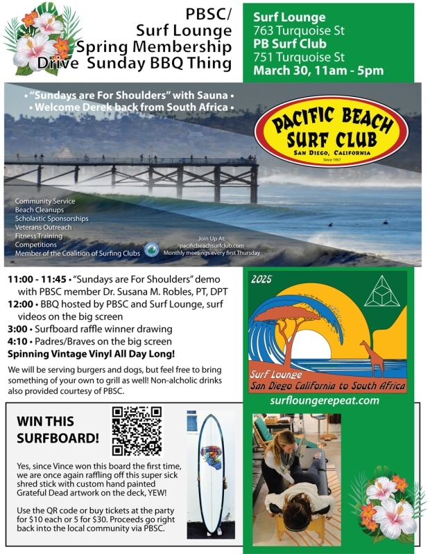 PBSC / Surf Lounge Spring Membership Drive Sunday BBQ Thing